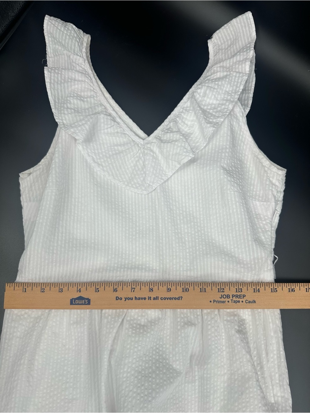 Vineyard Vines White Textured Cotton Midi Dress Ruffle Cottagecore Sz S 1251 - Picture 4 of 9